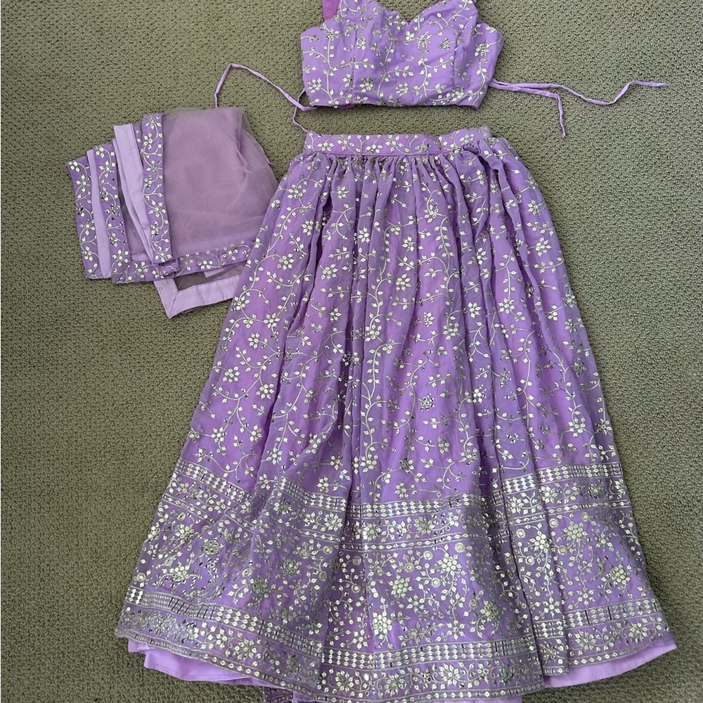 Purple and Gold Lehenga